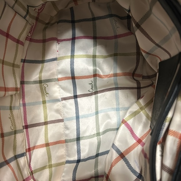 Coach Ergo Black Pleated Leather Tattersall Tote Bag Purse Satchel - Picture 10 of 13